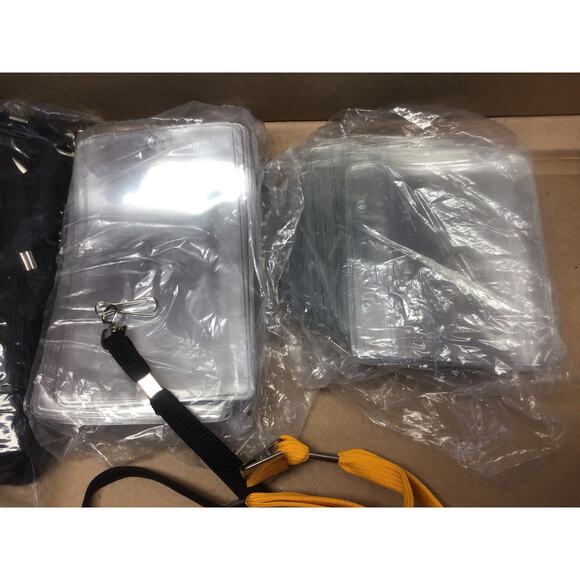 NEW 100 Black Lanyards & Clips 150 Badge/Card Holders - Picture 6 of 6